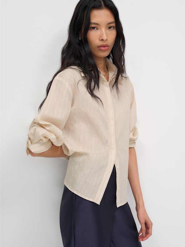 Andy Oversized Shirt - Honey Stripe