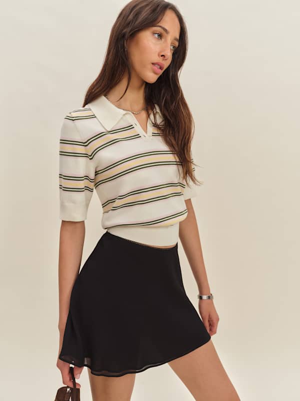 Lydia High Rise Denim Mini Skirt