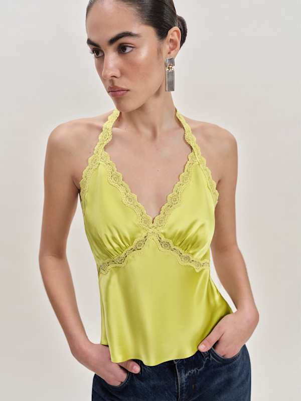 Monica Silk Top - Algae Bloom