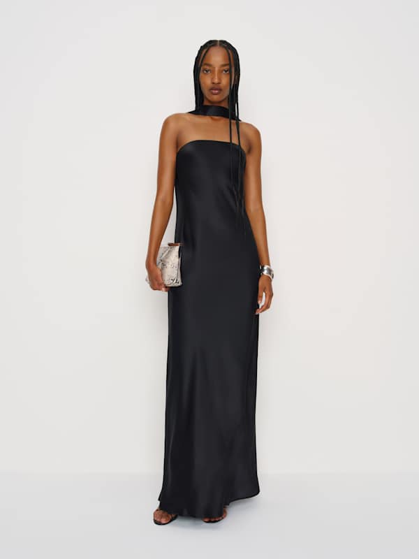 Robe en soie Oren - Noir