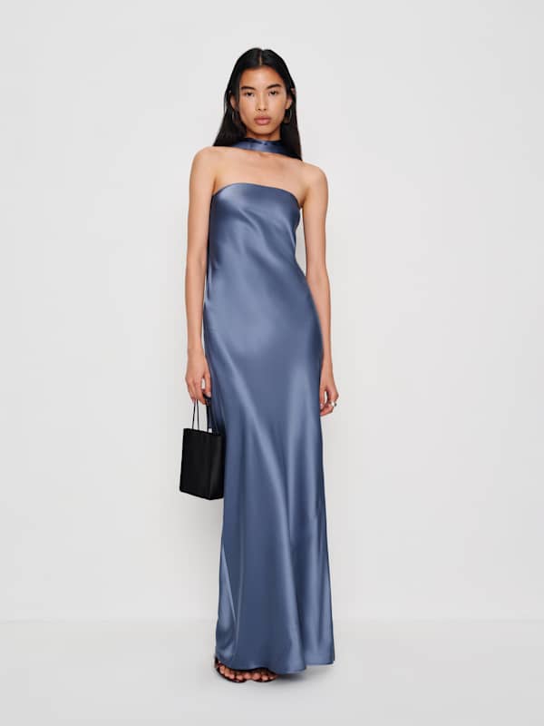 Robe en soie Oren - Bleuet