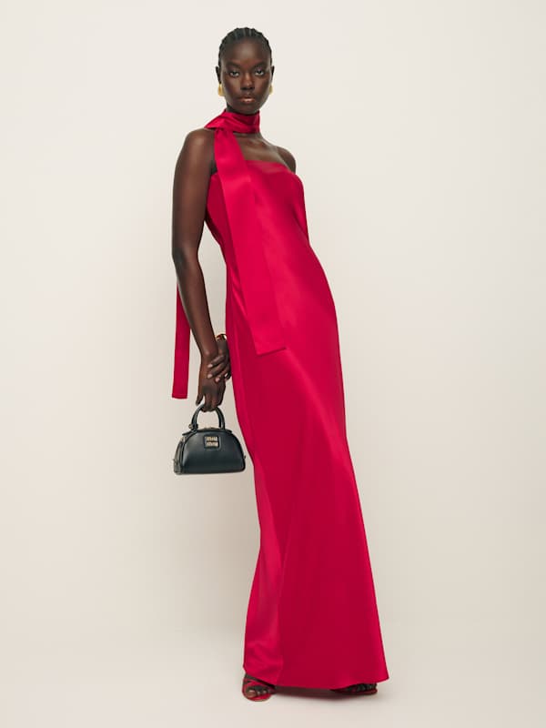 Robe en soie Oren - Rouge &agrave; l&egrave;vres