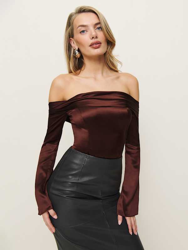 Niri Silk Top - Mahogany
