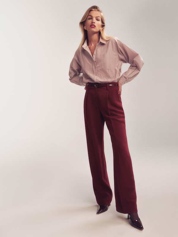 Pantalon à taille mi-haute Alex - Chianti