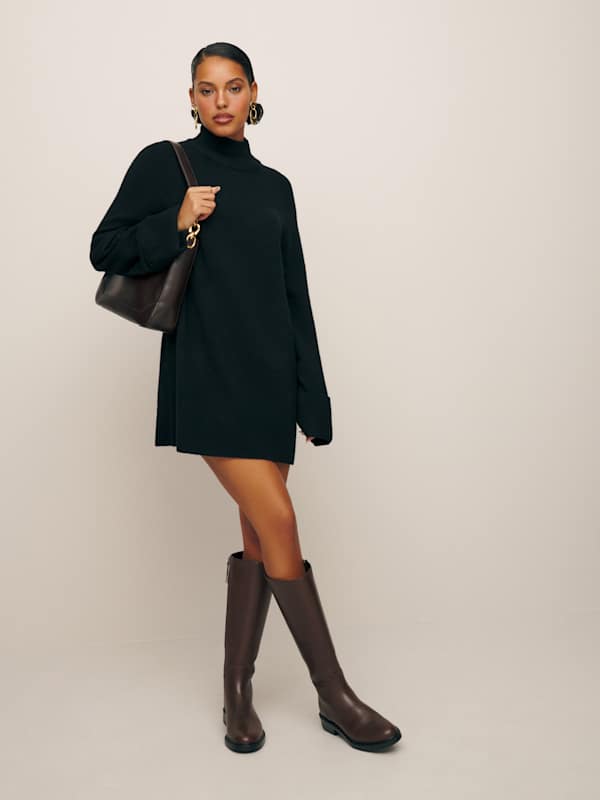 Robe-pull en laine régénérative Tate - Noir