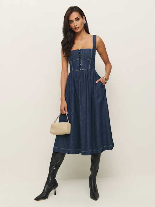 Tagliatelle Denim Midi Dress - Ellis