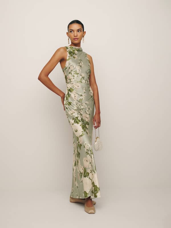 Robe en soie Anaiis - Estragon