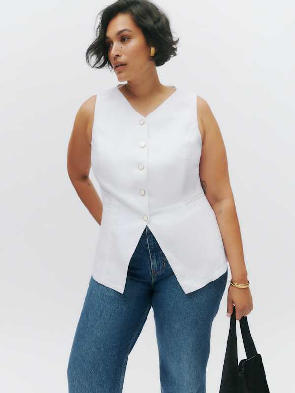 Top en lin Aspen grandes tailles - Blanc