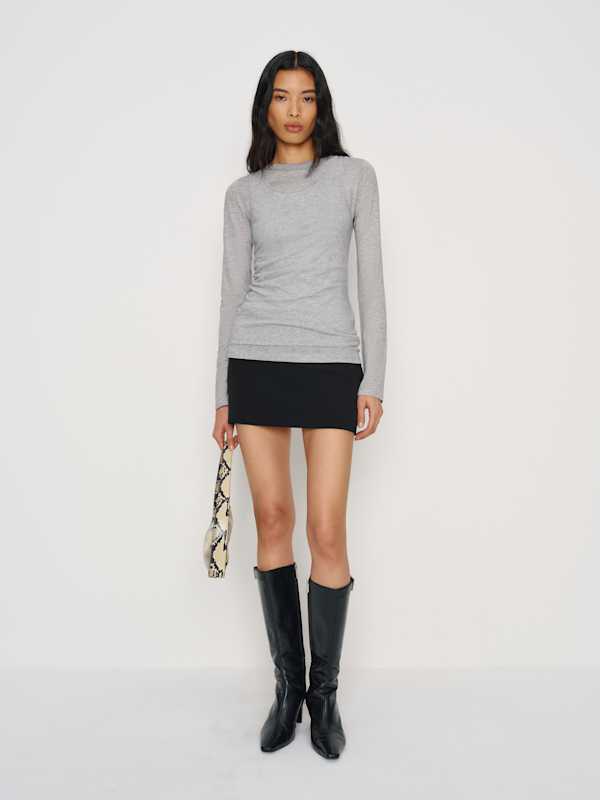 Seline Knit Top - Heather Grey