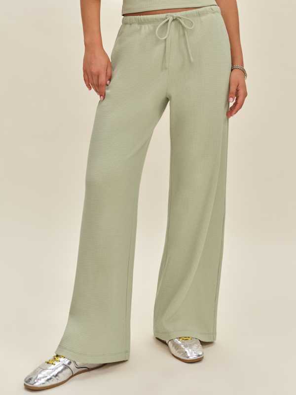 Pantalon en maille Olina - Limon gaufré