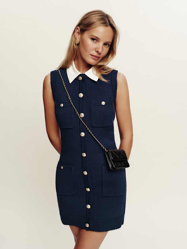 Catalina Cotton Mini Dress - Navy
