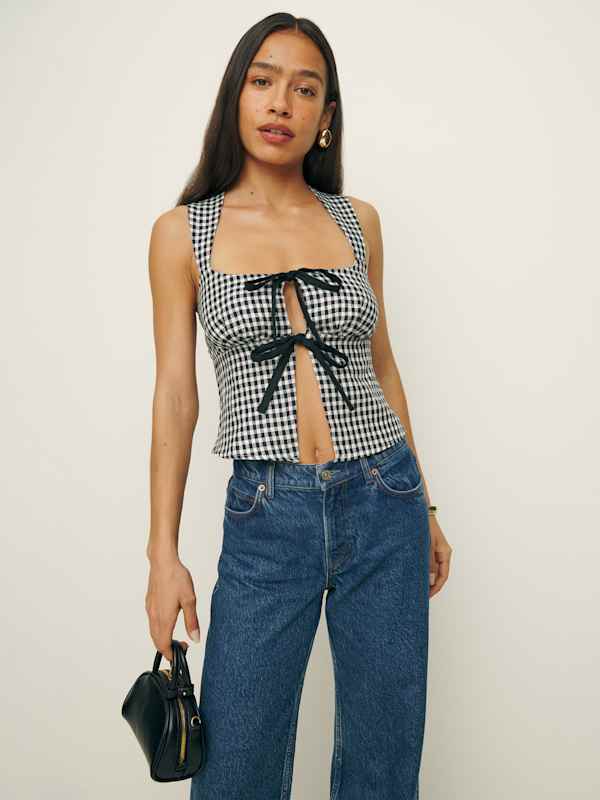 Azalea Linen Top - April Check