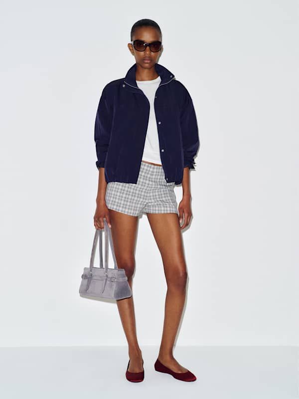 June Low Rise Short - Marine Plaid