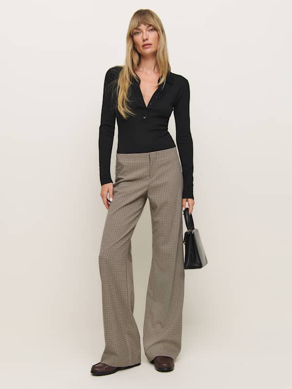 Vida Low Rise Pant - Brown Check