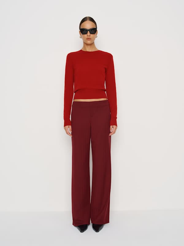 Pantalon taille basse Vida - Rouge profond
