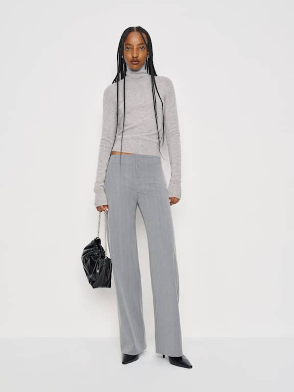 Pantalon taille basse Vida - Rayures grises