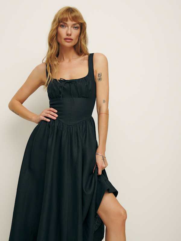 Balia Linen Dress - Black