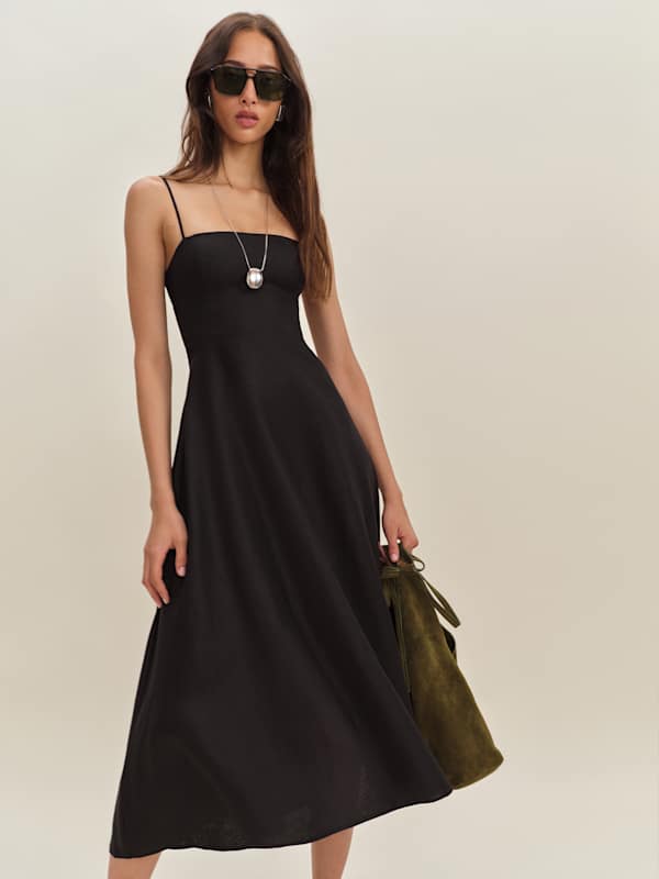 Robe en lin Monette - Noir