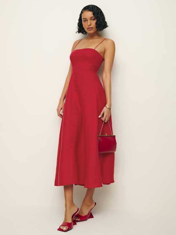 Robe en lin Monette - Cerise