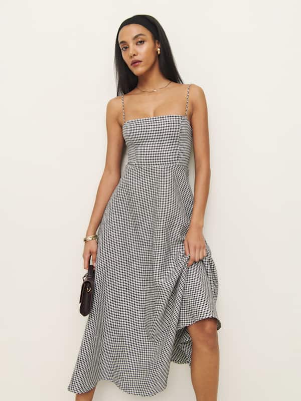 Monette Linen Dress - Remy Check