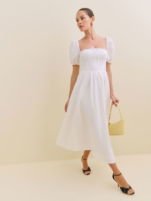 Marella Linen Dress - White