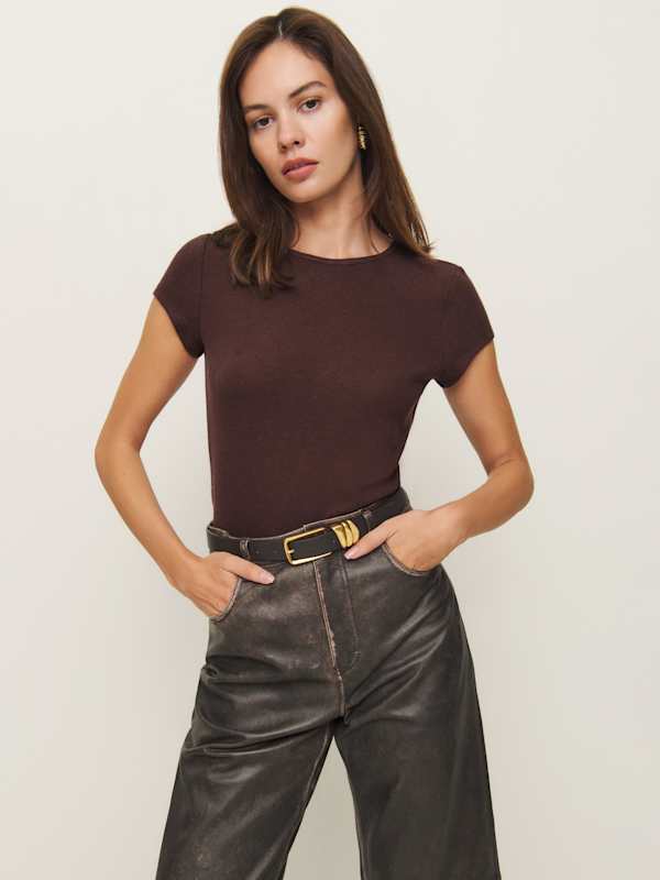 Olive Knit Top - Mahogany