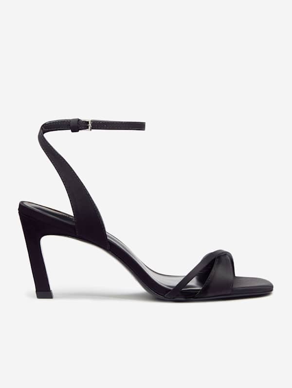 Gianna Heeled Sandal - Black Satin
