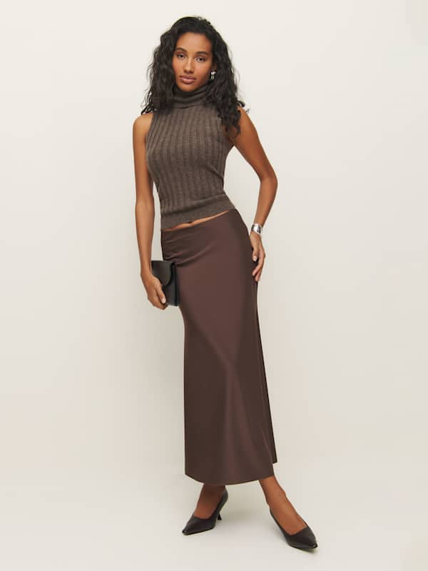 Isabella Knit Skirt - Brown