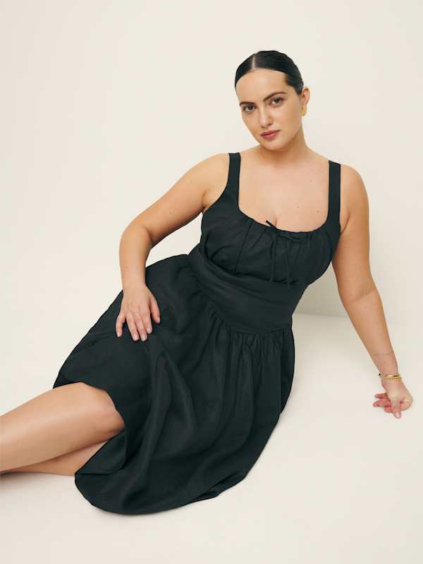 Balia Linen Dress Es - Black