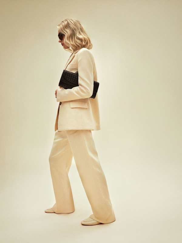 Vida Linen Low Rise Pant - Parmesan