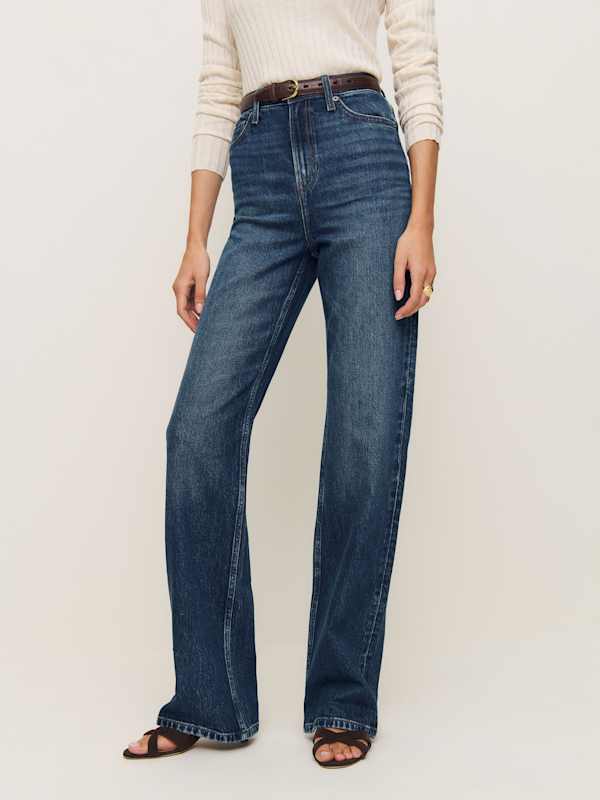 Wilder Stretch High Rise Wide Leg Jeans - Mellusine