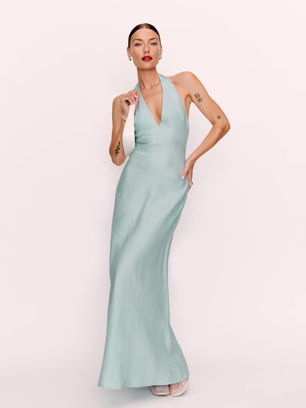Delilah Linen Dress - Aquamarine