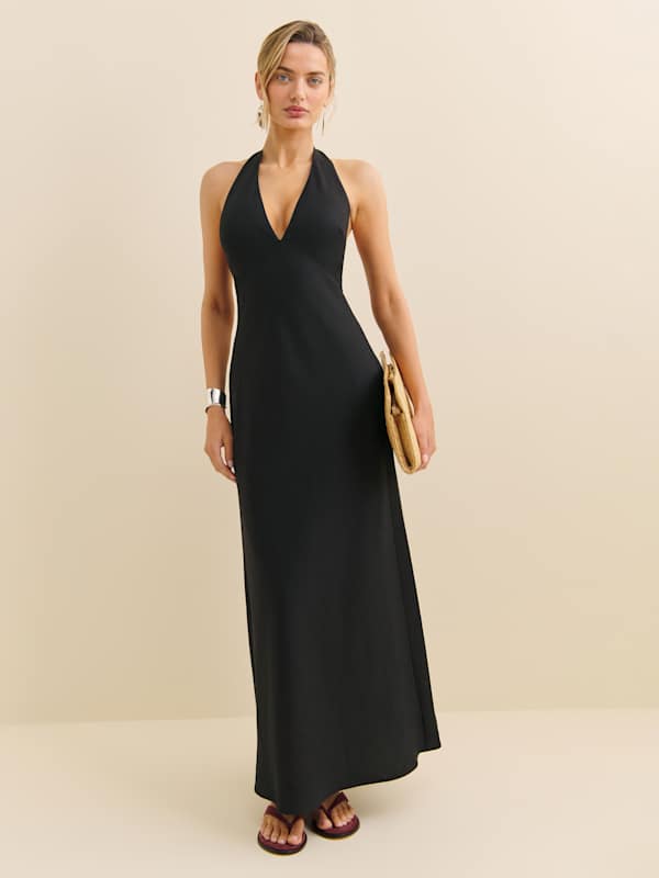 Robe en lin Delilah - Noir