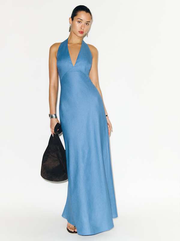 Delilah Linen Dress - Parisian Blue