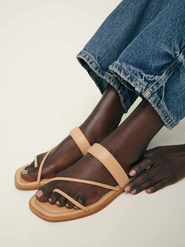 Laurel Tubular Sandal - Porcini Leather