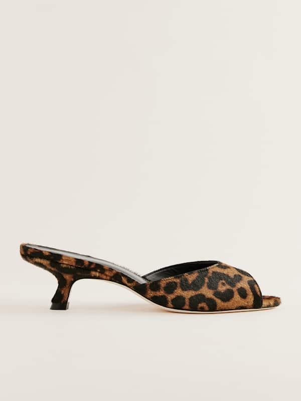 Mules à talons et bouts ouverts Winnie - Léopard