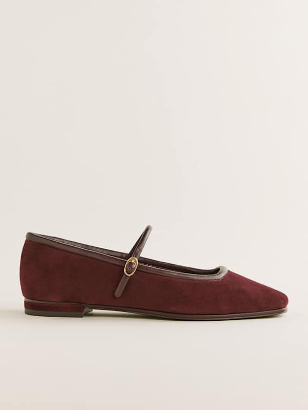 Charlie Ballet Flat - Ruby Suede