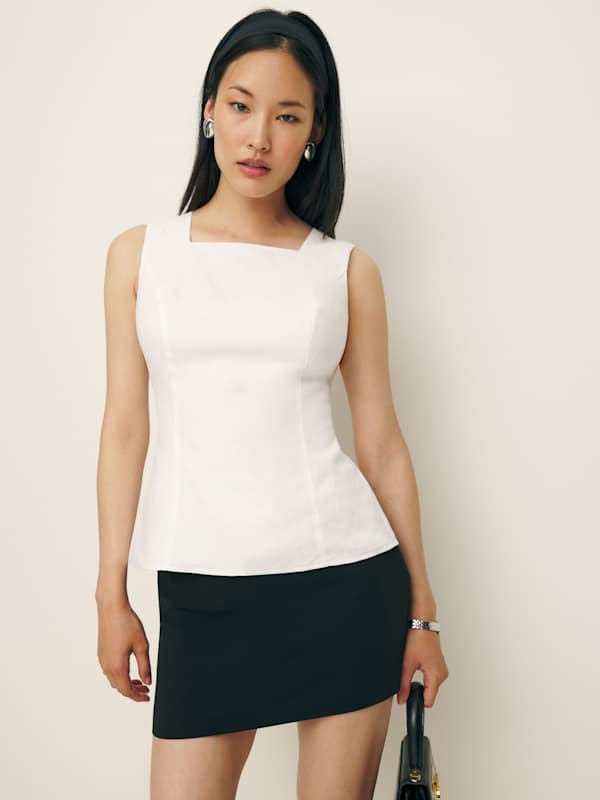 Top en lin Kiko - Blanc