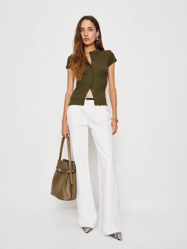 Top en maille Raelynn - Vert olive foncé