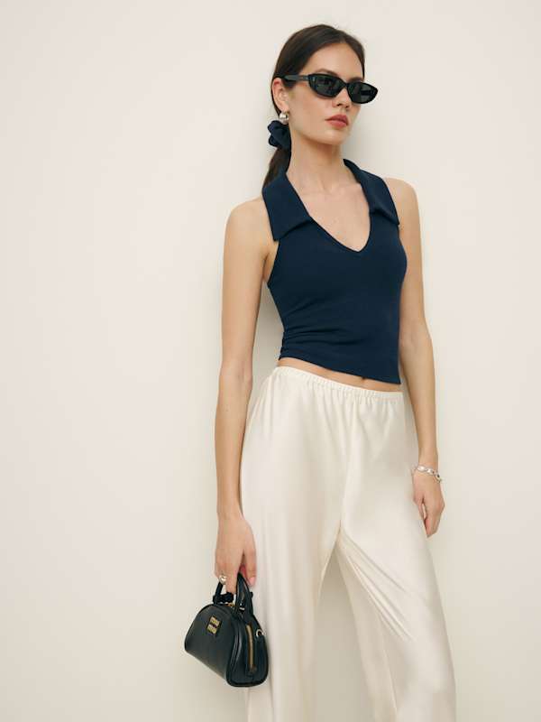 Top en maille Austine - Bleu nuit