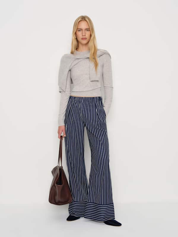 Fernando Wide Leg Pant - Midnight Stripe