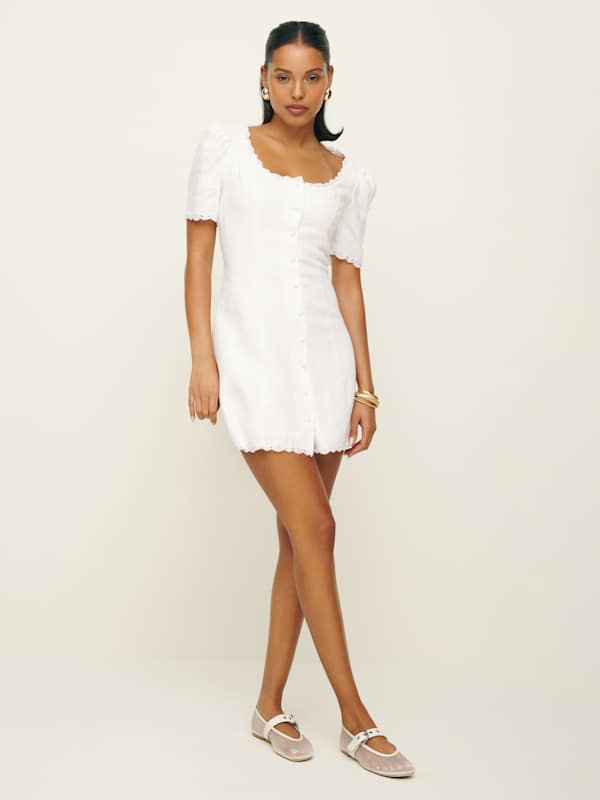 Anabella Linen Dress - White