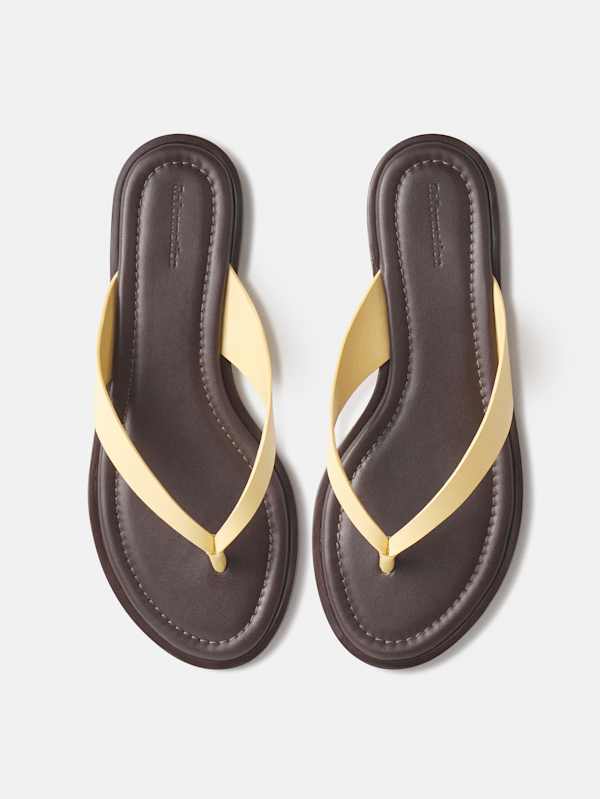 Jessie Thong Sandal - Lemon Custard Leather