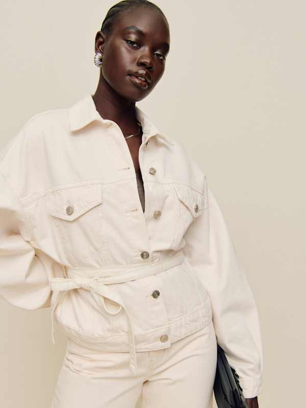 Veste en denim à ceinture Luna - Fior Di Latte