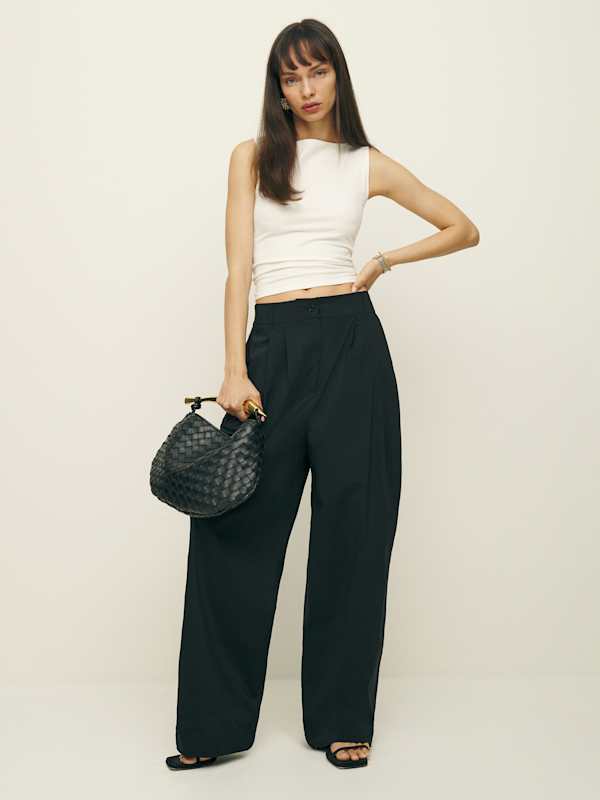 Petites Danielle Oversized Pant - Black