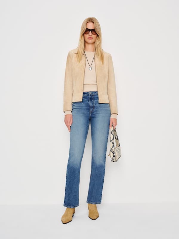 Jean droit à taille haute en denim stretch Jax - Malombe