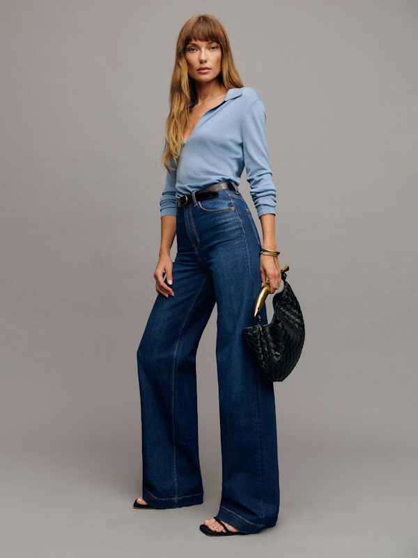 Bex Super Stretch High Rise Wide Leg Jeans - Wheeler