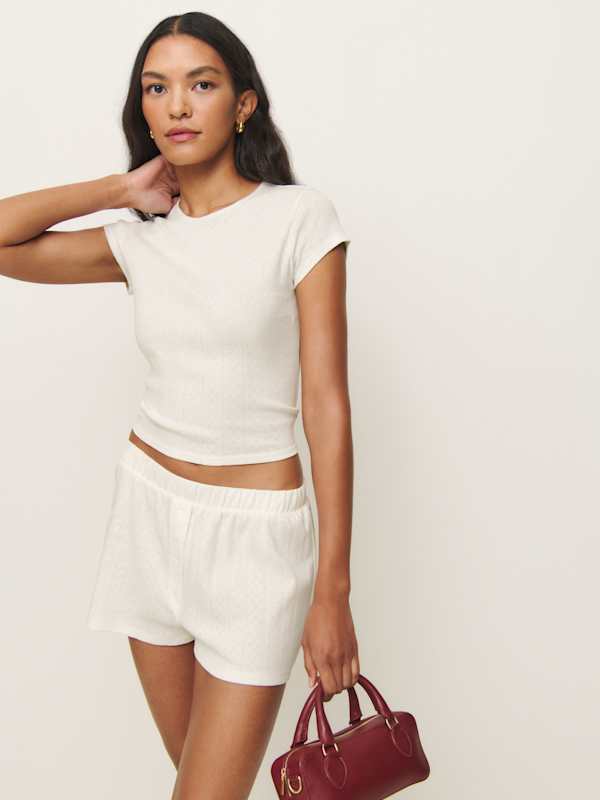 Giselle Pointelle Knit Two Piece - Gossamer