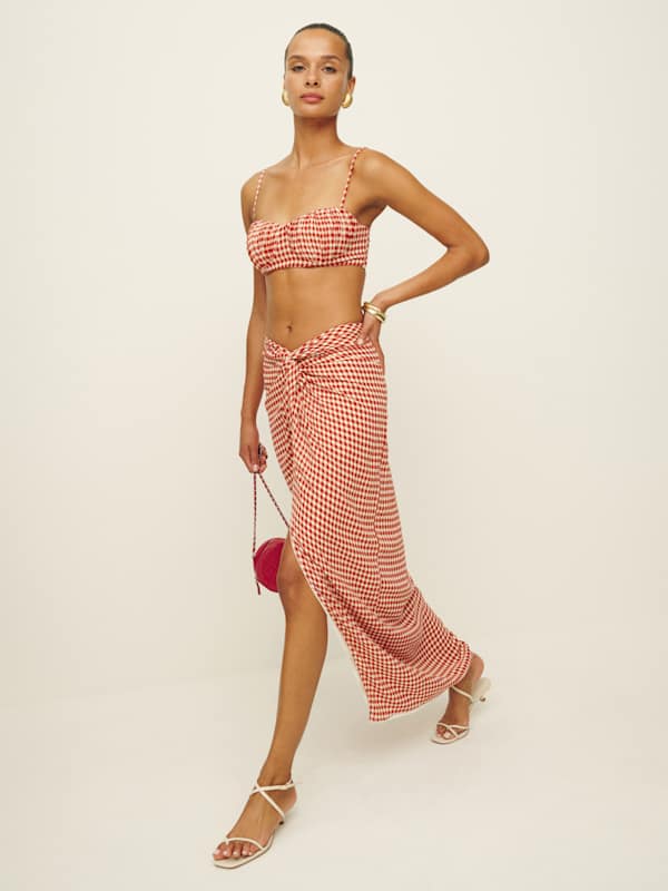 Alana Two Piece - Tomato Check