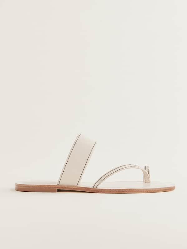 Sandales plates Sawyer - Cuir amande